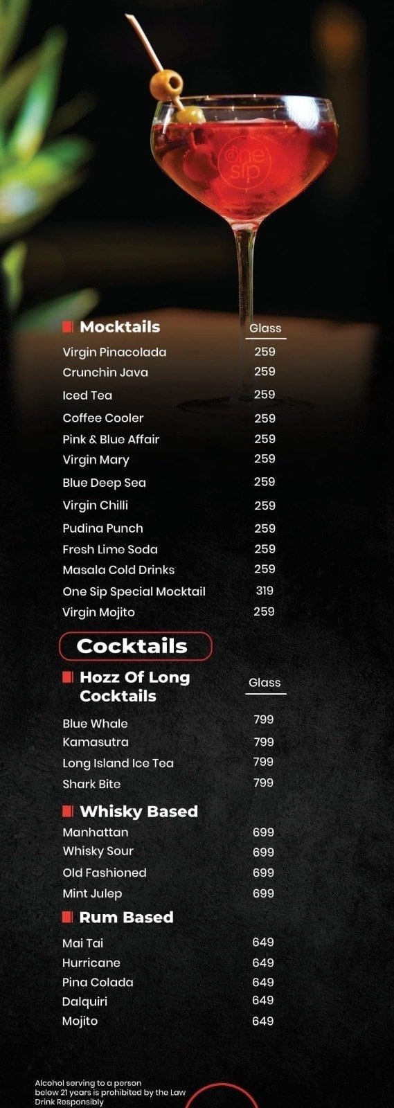 Bar Menu Page 5