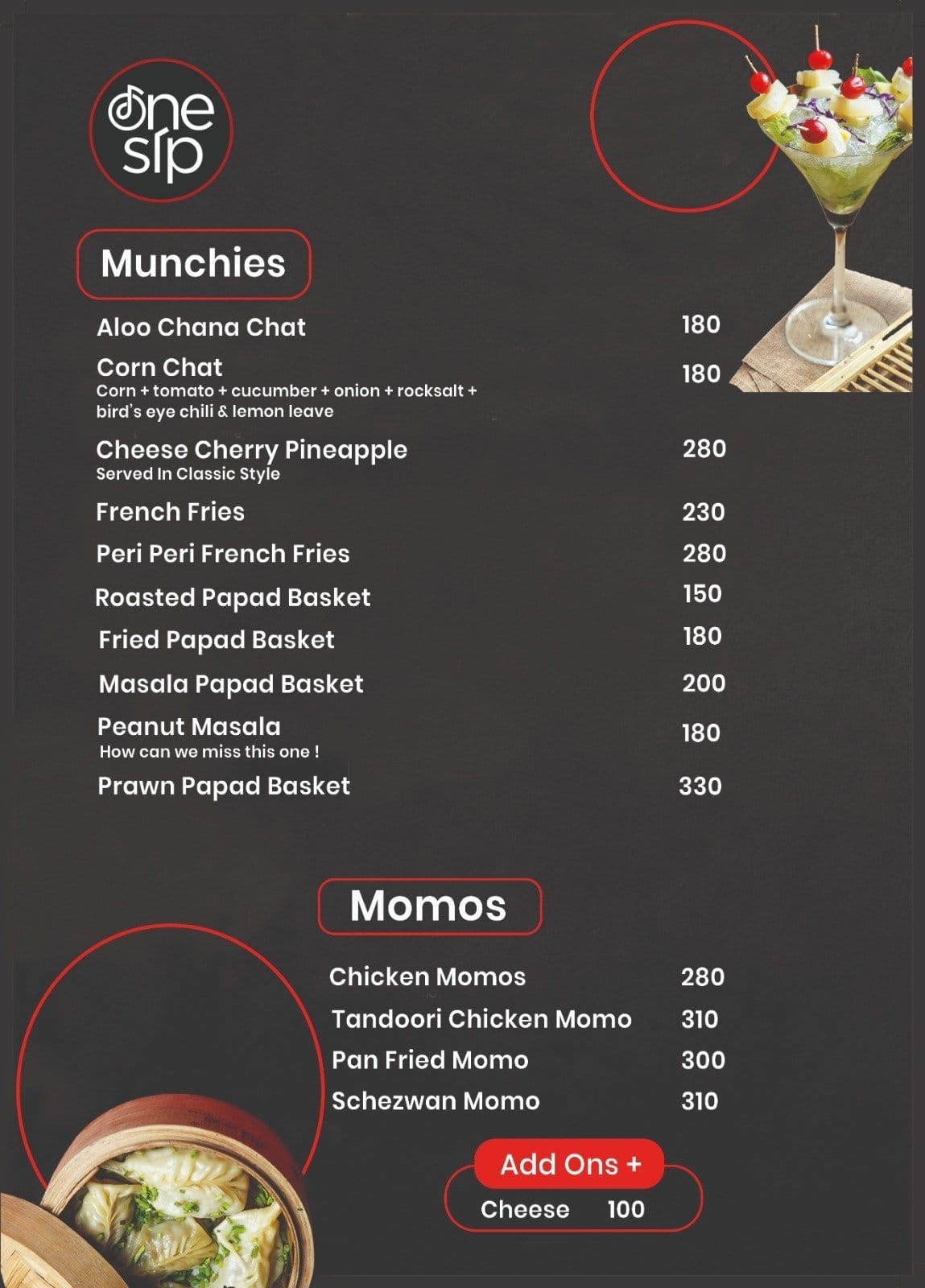 Food Menu Page 1